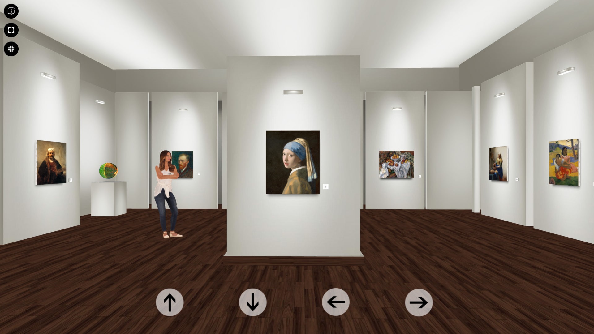 Interfaccia della galleria virtuale MuVi di Make Art Gallery