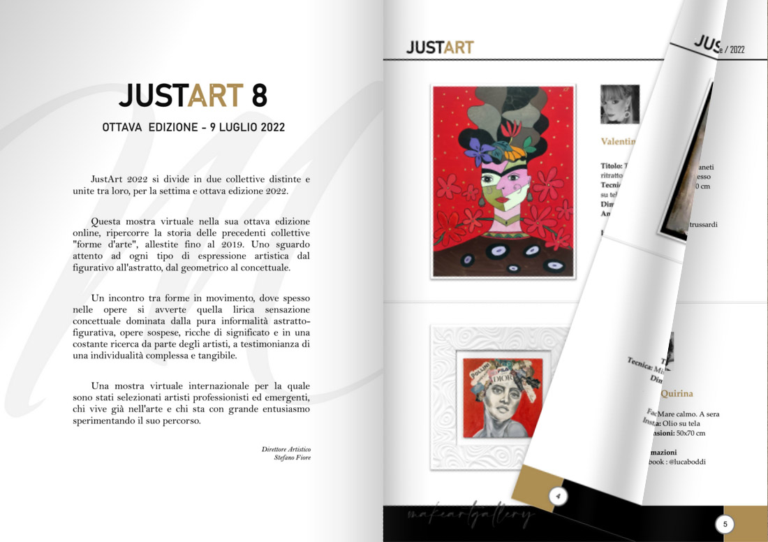 Catalogo pdf della mostra collettiva JustArt 8, 2022