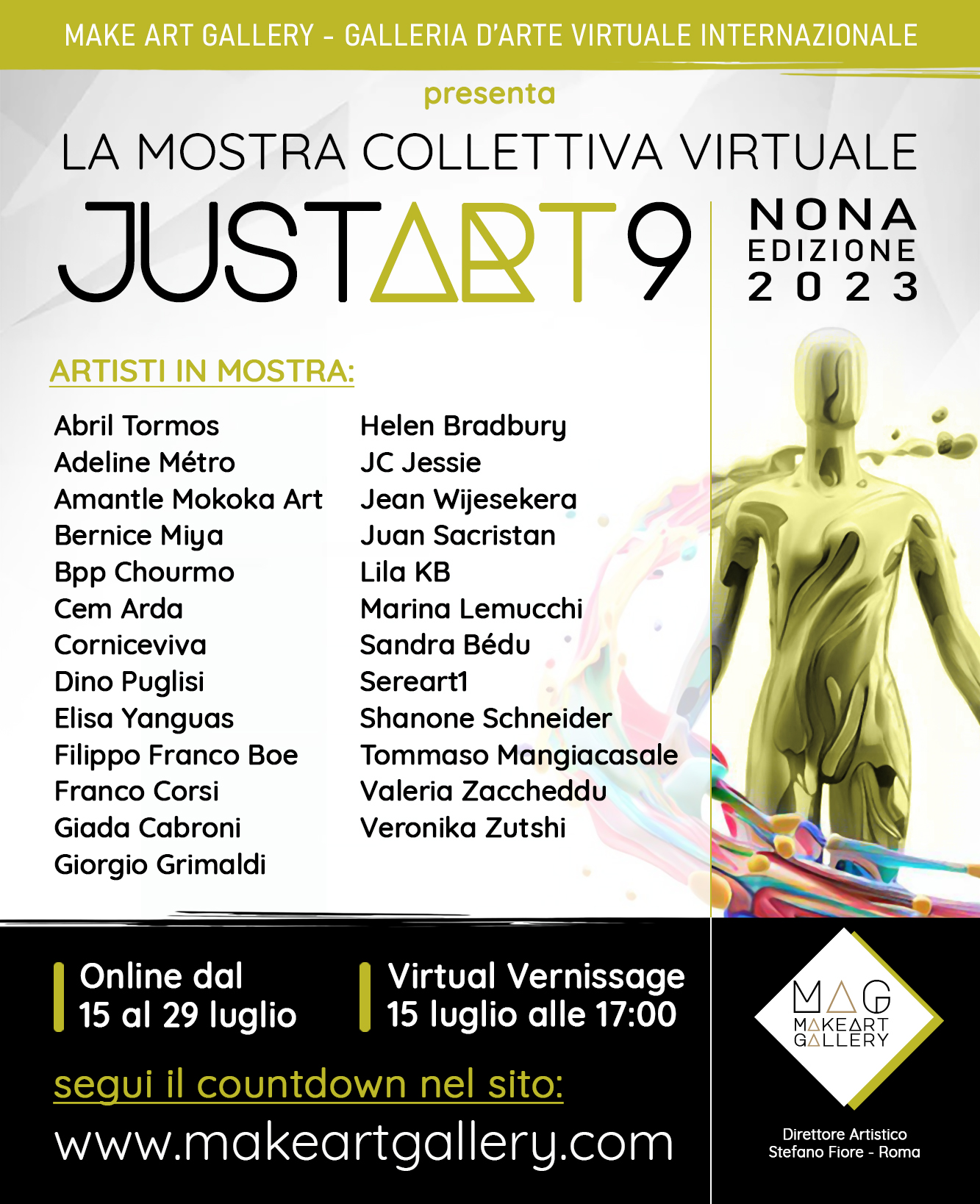 locandina mostra collettiva virtuale Justart 9, edizione 2023