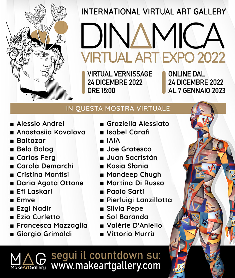 locandina mostra virtuale collettiva Dinamica Art Expo 2022-2023